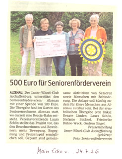 Spende vom Inner-Wheel-Club